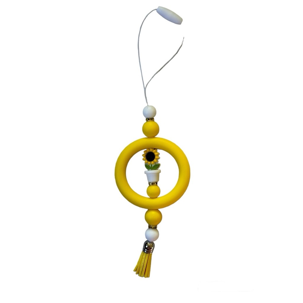Yellow Sunflower Silicone Car Charm